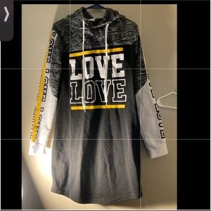 Love sweater dress with hoodie